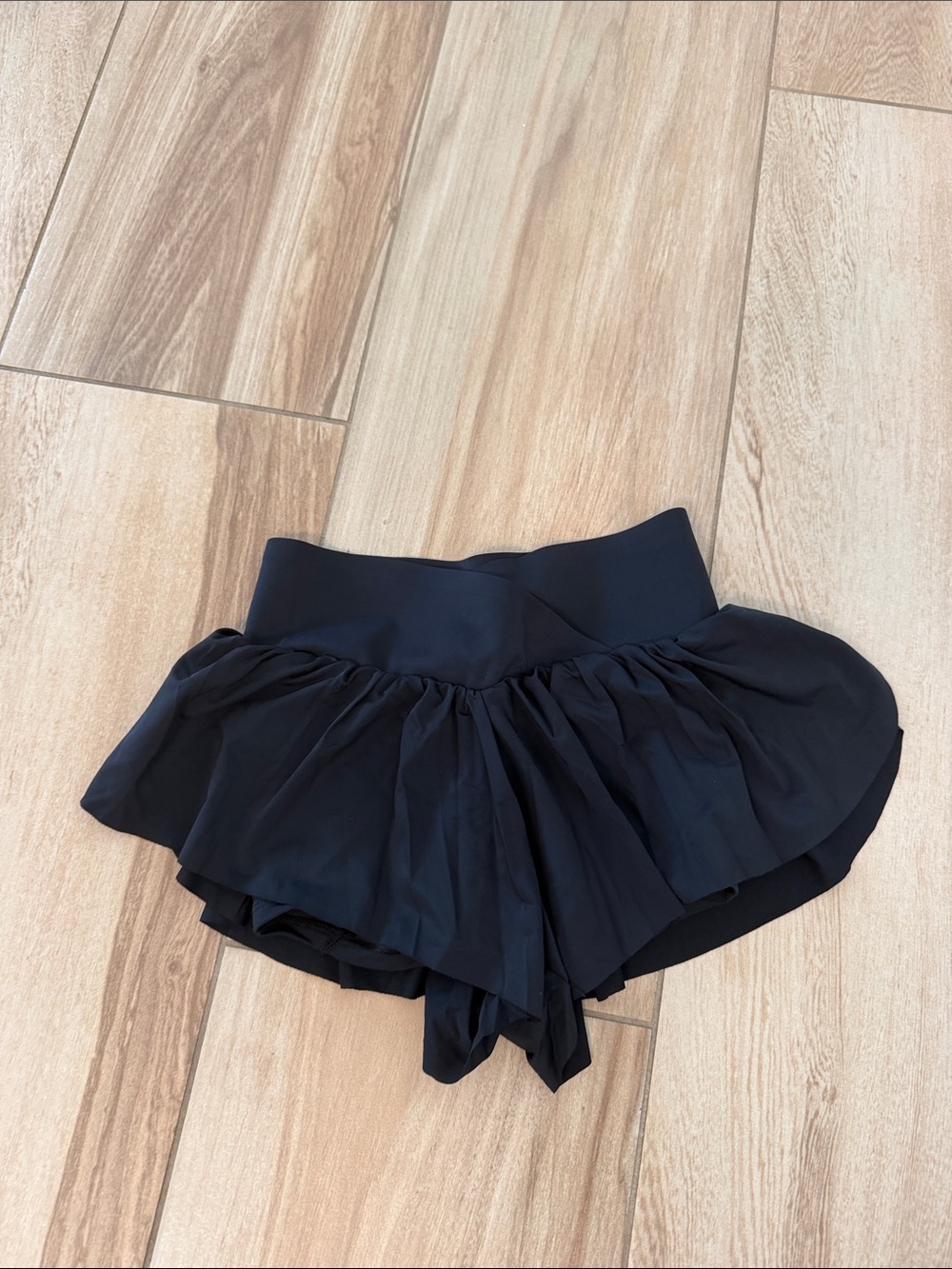 Katie J NYC Black Ruffle Skort Shorts